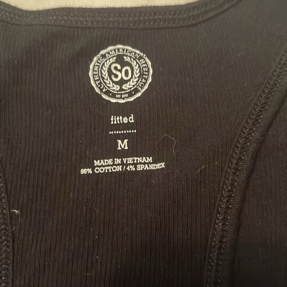 SO Black Fitted Tank Top Size M sold at Kohls NWT - Picture 5 of 5